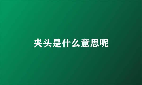 夹头是什么意思呢