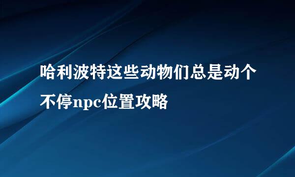 哈利波特这些动物们总是动个不停npc位置攻略