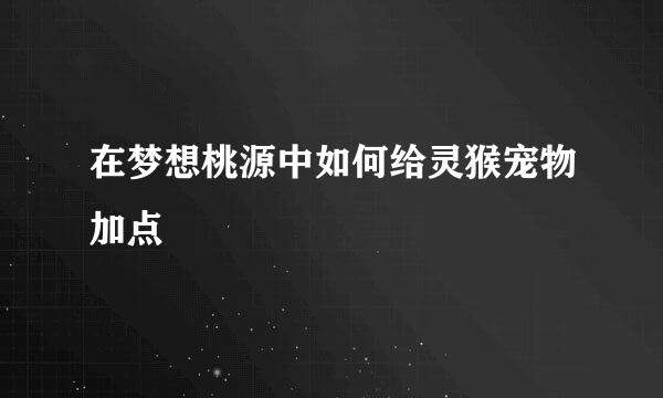 在梦想桃源中如何给灵猴宠物加点