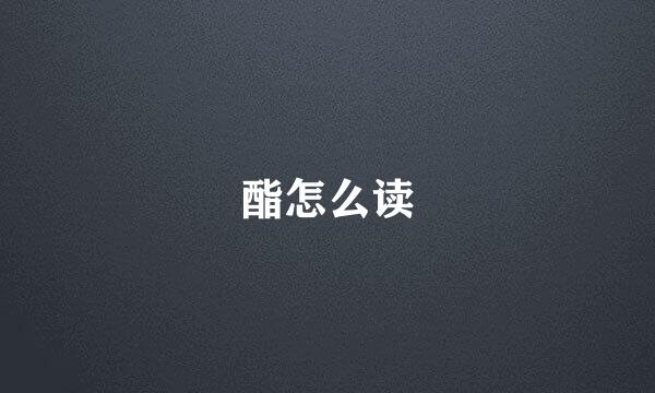 酯怎么读