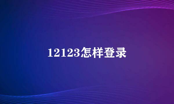 12123怎样登录
