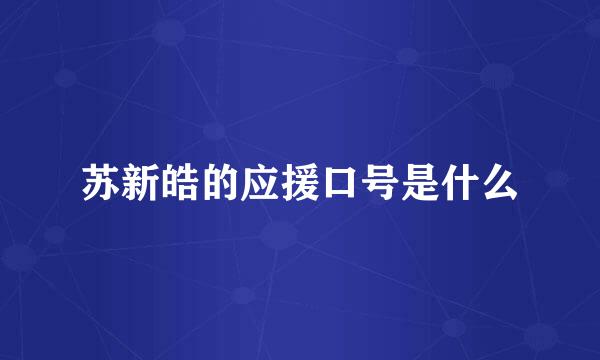苏新皓的应援口号是什么