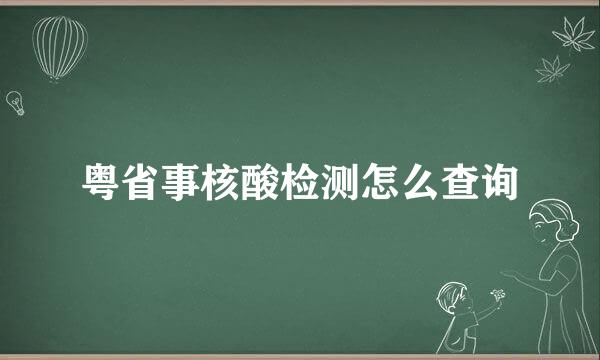 粤省事核酸检测怎么查询
