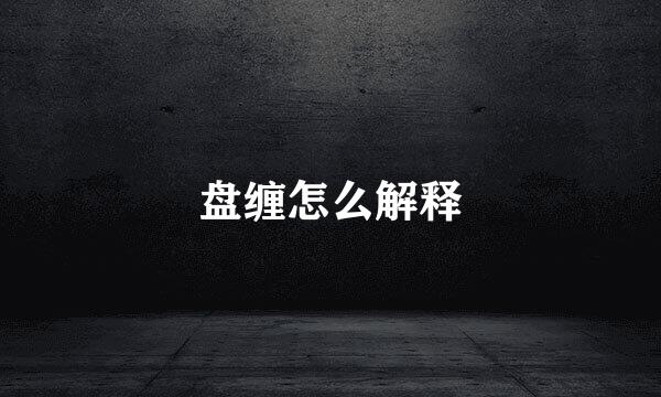 盘缠怎么解释