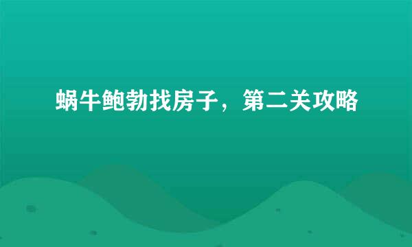 蜗牛鲍勃找房子，第二关攻略