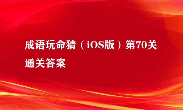 成语玩命猜（iOS版）第70关通关答案