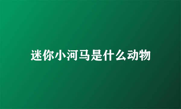 迷你小河马是什么动物