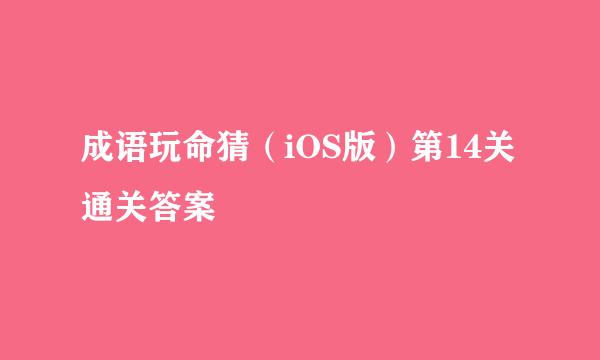 成语玩命猜（iOS版）第14关通关答案