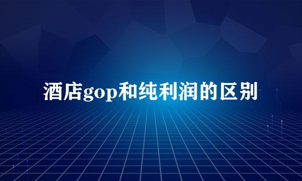 酒店gop和纯利润的区别
