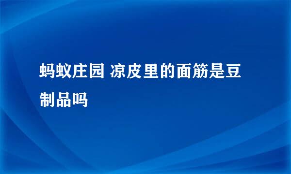 蚂蚁庄园 凉皮里的面筋是豆制品吗