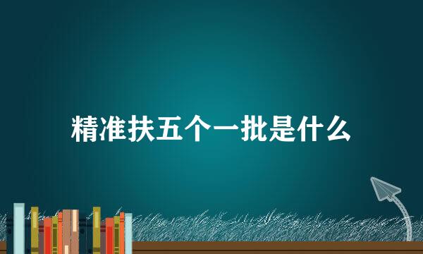 精准扶五个一批是什么