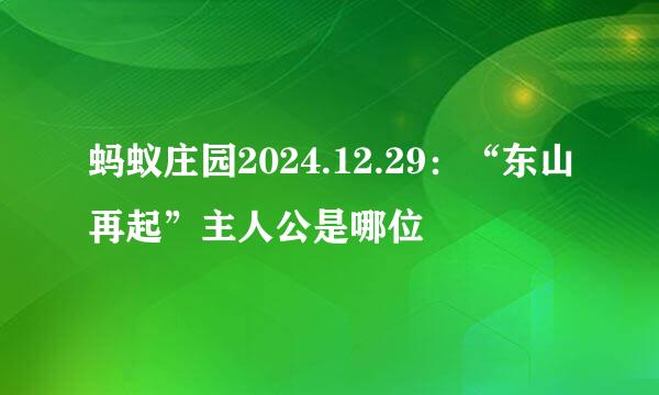 蚂蚁庄园2024.12.29：“东山再起”主人公是哪位