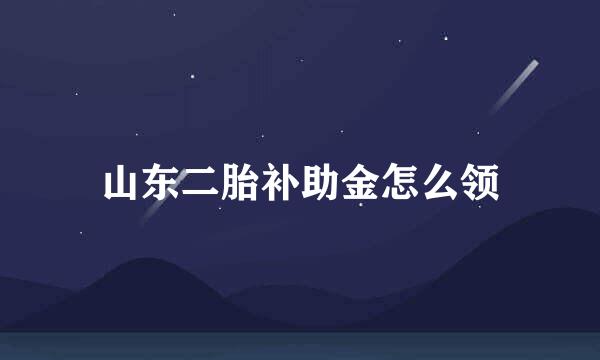 山东二胎补助金怎么领