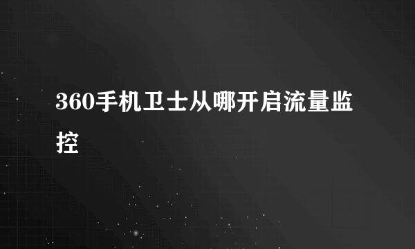360手机卫士从哪开启流量监控
