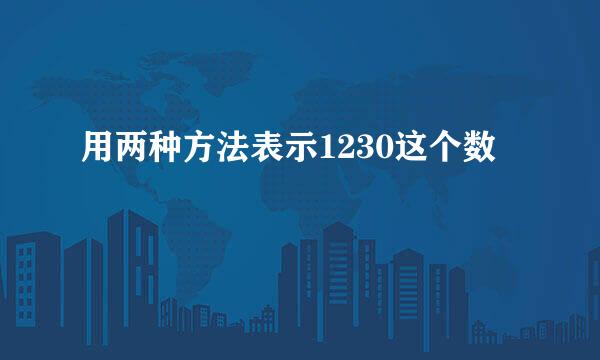 用两种方法表示1230这个数