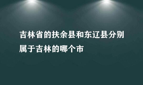 吉林省的扶余县和东辽县分别属于吉林的哪个市