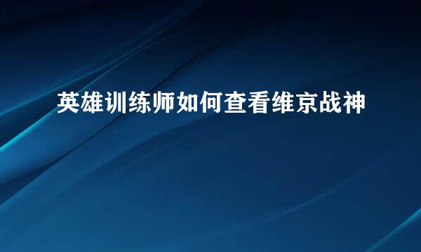 英雄训练师如何查看维京战神