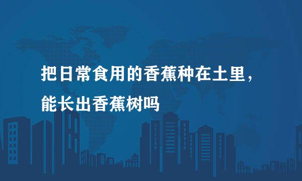 把日常食用的香蕉种在土里，能长出香蕉树吗