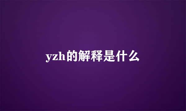 yzh的解释是什么