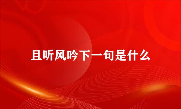 且听风吟下一句是什么