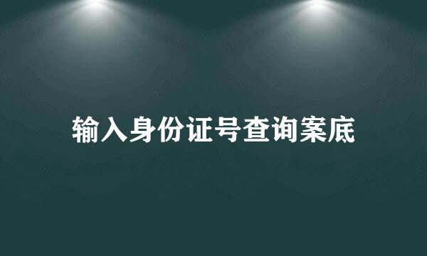 输入身份证号查询案底