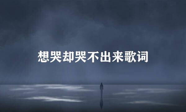 想哭却哭不出来歌词