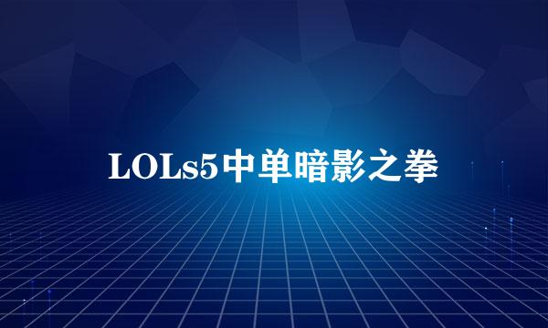 LOLs5中单暗影之拳