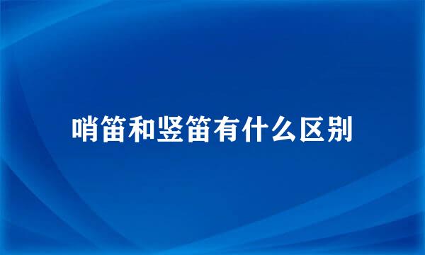哨笛和竖笛有什么区别