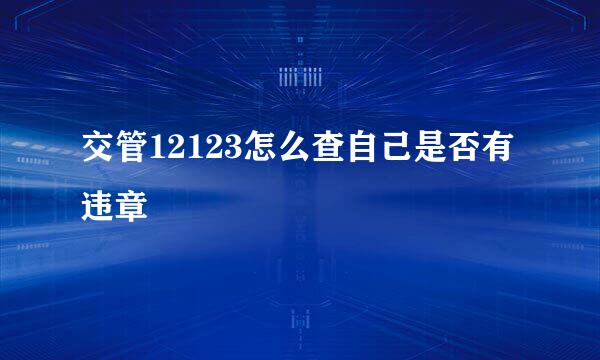 交管12123怎么查自己是否有违章