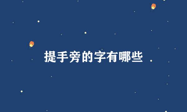 提手旁的字有哪些