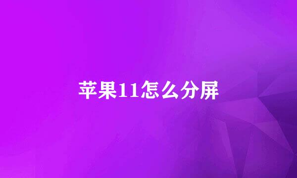 苹果11怎么分屏