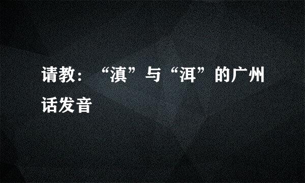 请教：“滇”与“洱”的广州话发音