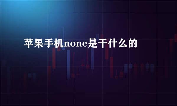 苹果手机none是干什么的