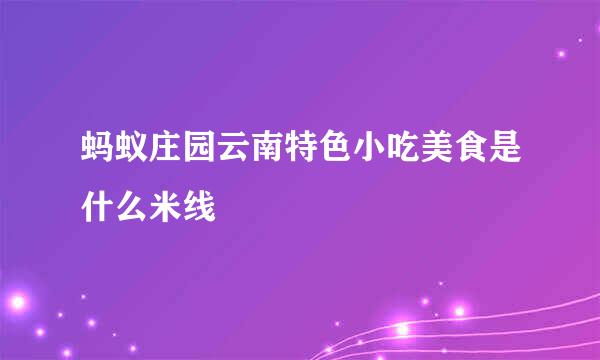 蚂蚁庄园云南特色小吃美食是什么米线