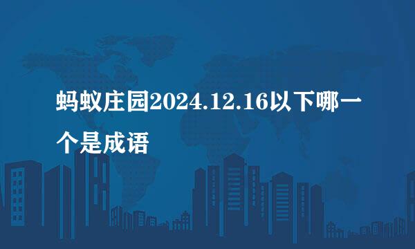 蚂蚁庄园2024.12.16以下哪一个是成语