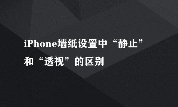 iPhone墙纸设置中“静止”和“透视”的区别