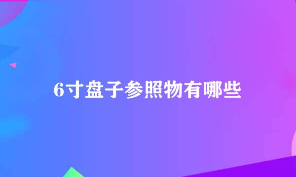 6寸盘子参照物有哪些