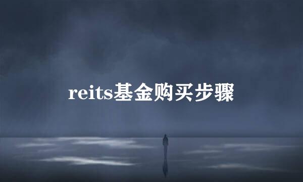 reits基金购买步骤