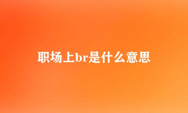 职场上br是什么意思