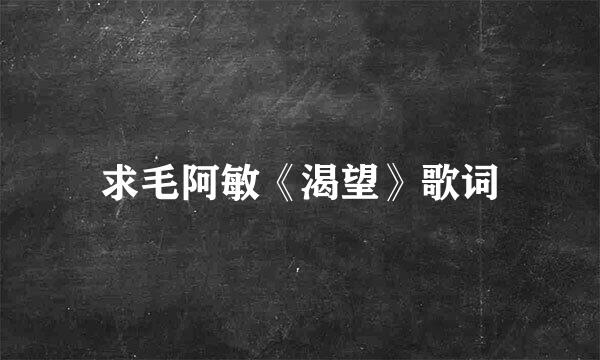 求毛阿敏《渴望》歌词