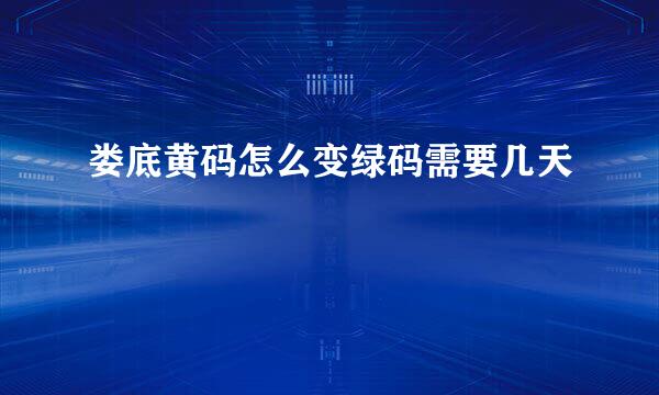 娄底黄码怎么变绿码需要几天