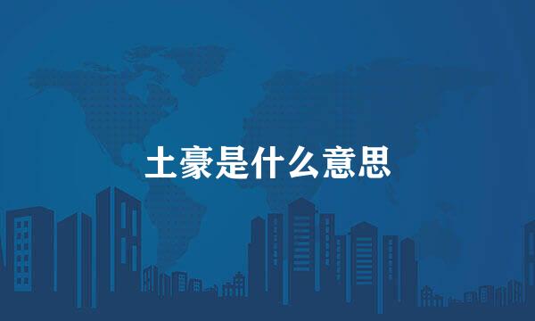 土豪是什么意思