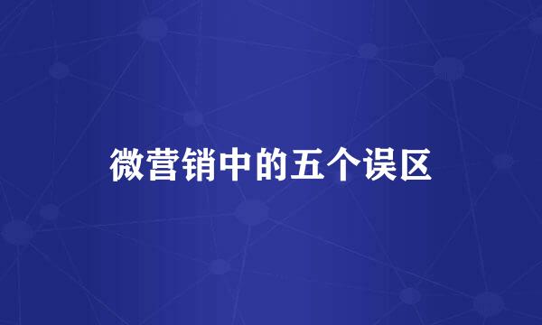 微营销中的五个误区