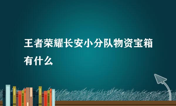 王者荣耀长安小分队物资宝箱有什么