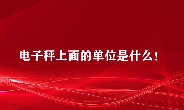 电子秤上面的单位是什么！
