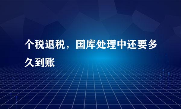 个税退税，国库处理中还要多久到账