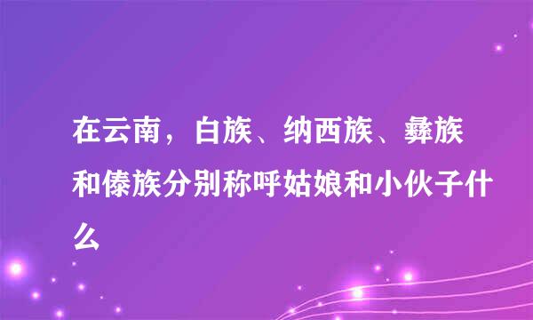 在云南，白族、纳西族、彝族和傣族分别称呼姑娘和小伙子什么