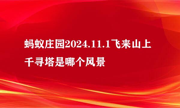 蚂蚁庄园2024.11.1飞来山上千寻塔是哪个风景