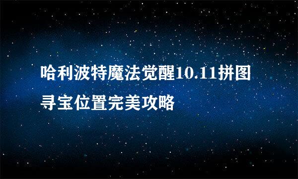哈利波特魔法觉醒10.11拼图寻宝位置完美攻略