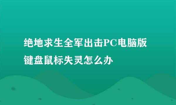 绝地求生全军出击PC电脑版键盘鼠标失灵怎么办